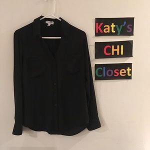 Express Black Button Down Shirt M